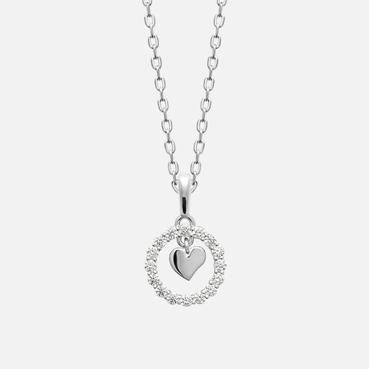 Eterna Halo Heart Pendant Necklace