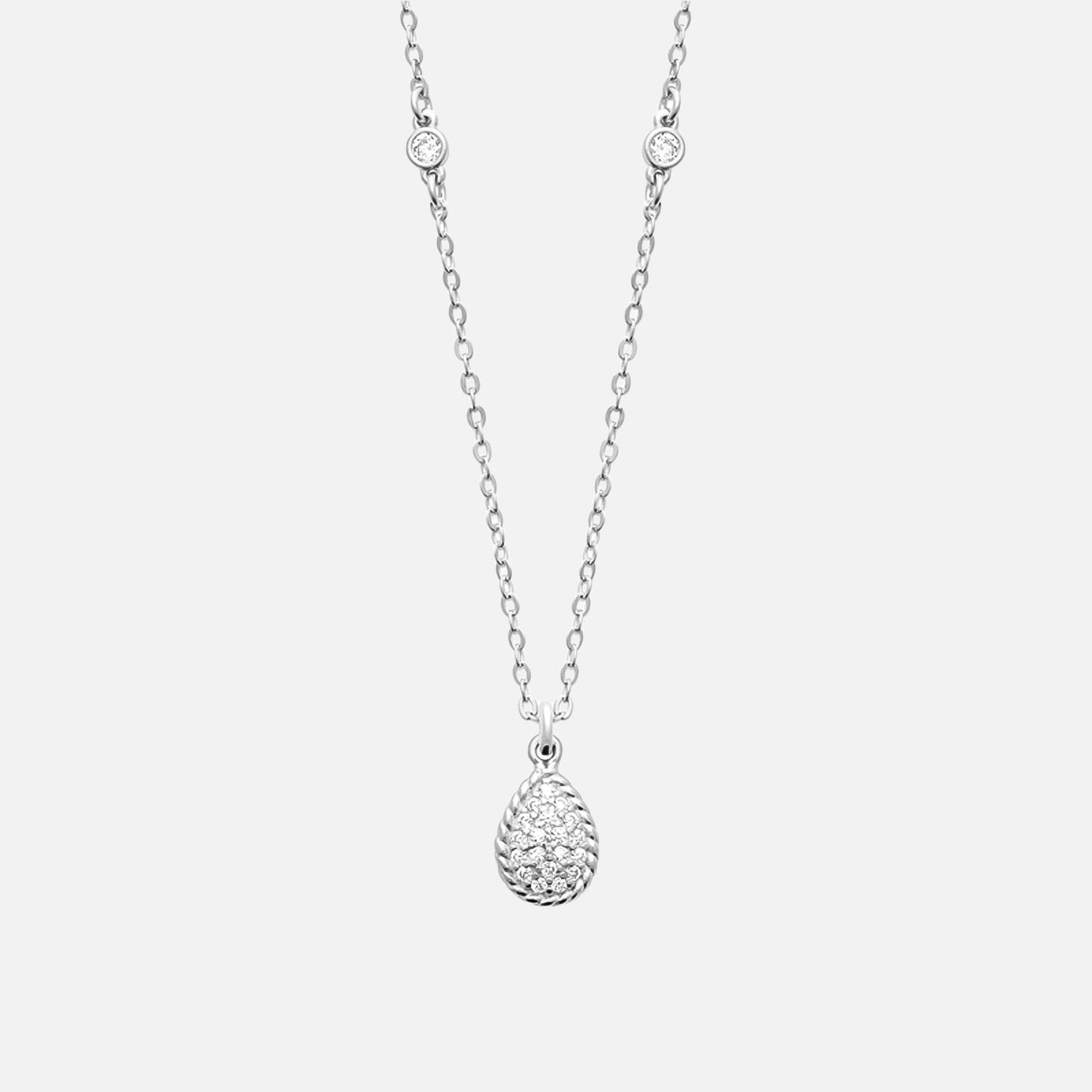 Ethereal Frost Teardrop Necklace