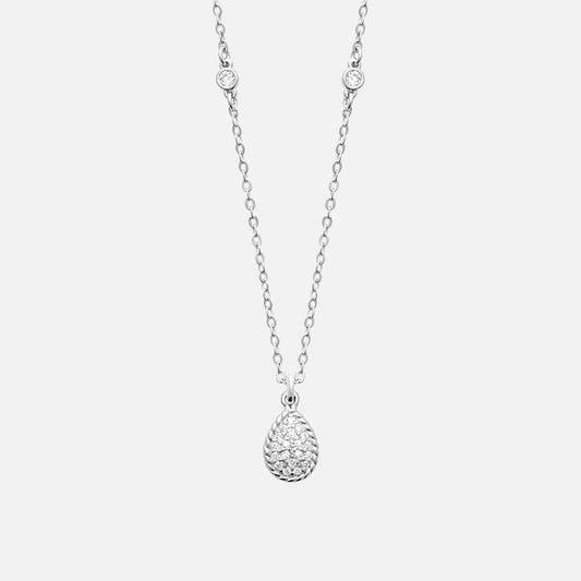 Ethereal Frost Teardrop Necklace