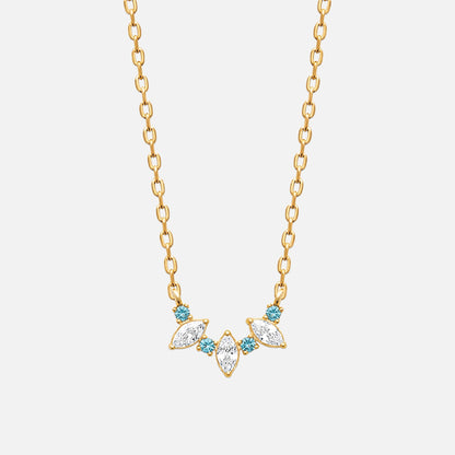 Aquamarine Bloom Arc Necklace
