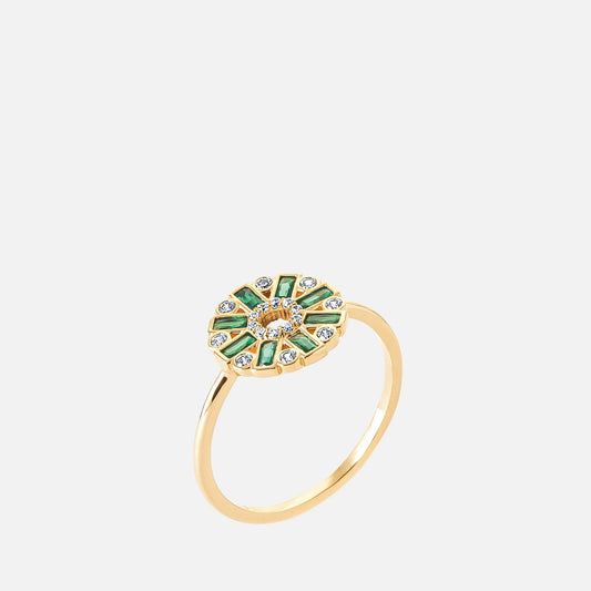 Solis Baguette Sunburst Ring