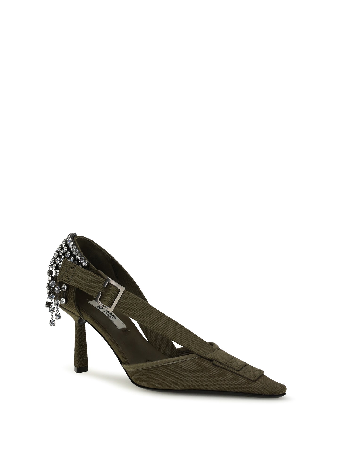 Pumps in Canvas Military Green