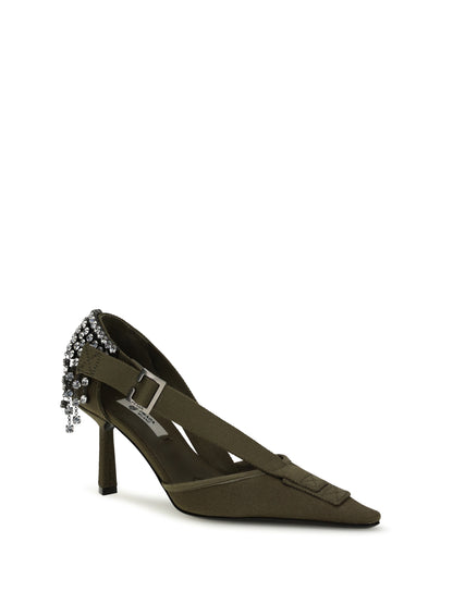 Pumps in Canvas Military Green