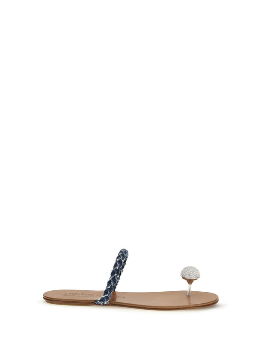 Sandals Jewel-Embellished Dark Denim