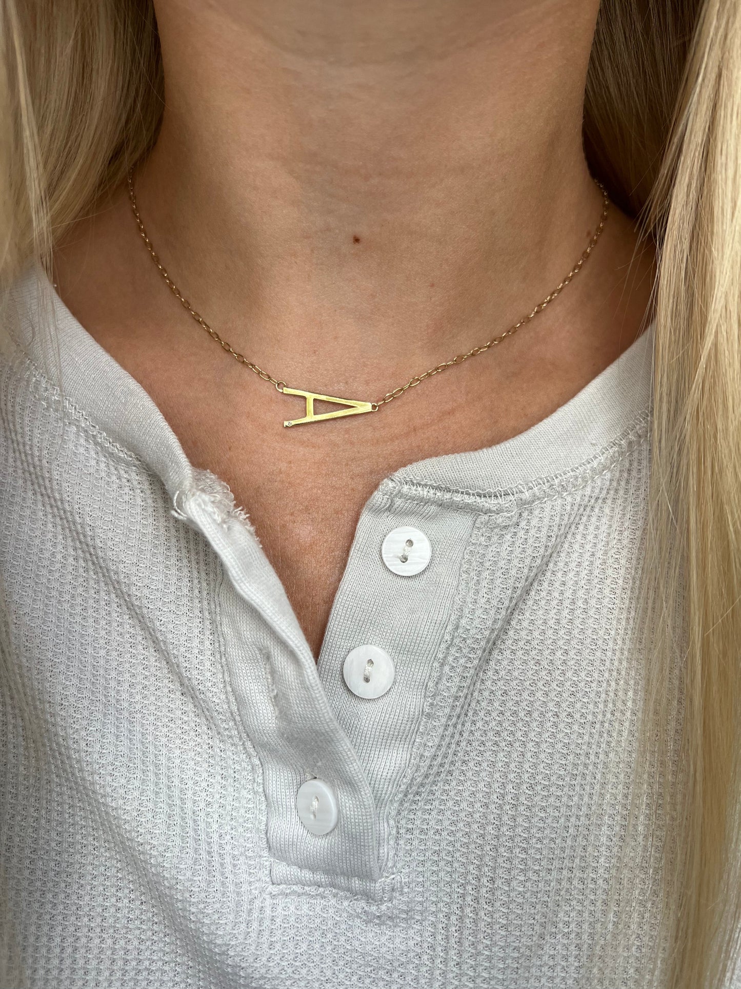 Initial A Precious Elongated Necklace