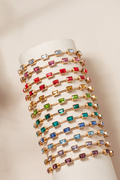 November Birthstone Emerald Cut Bangle
