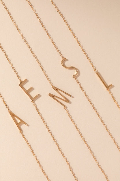 Initial M Precious Elongated Necklace
