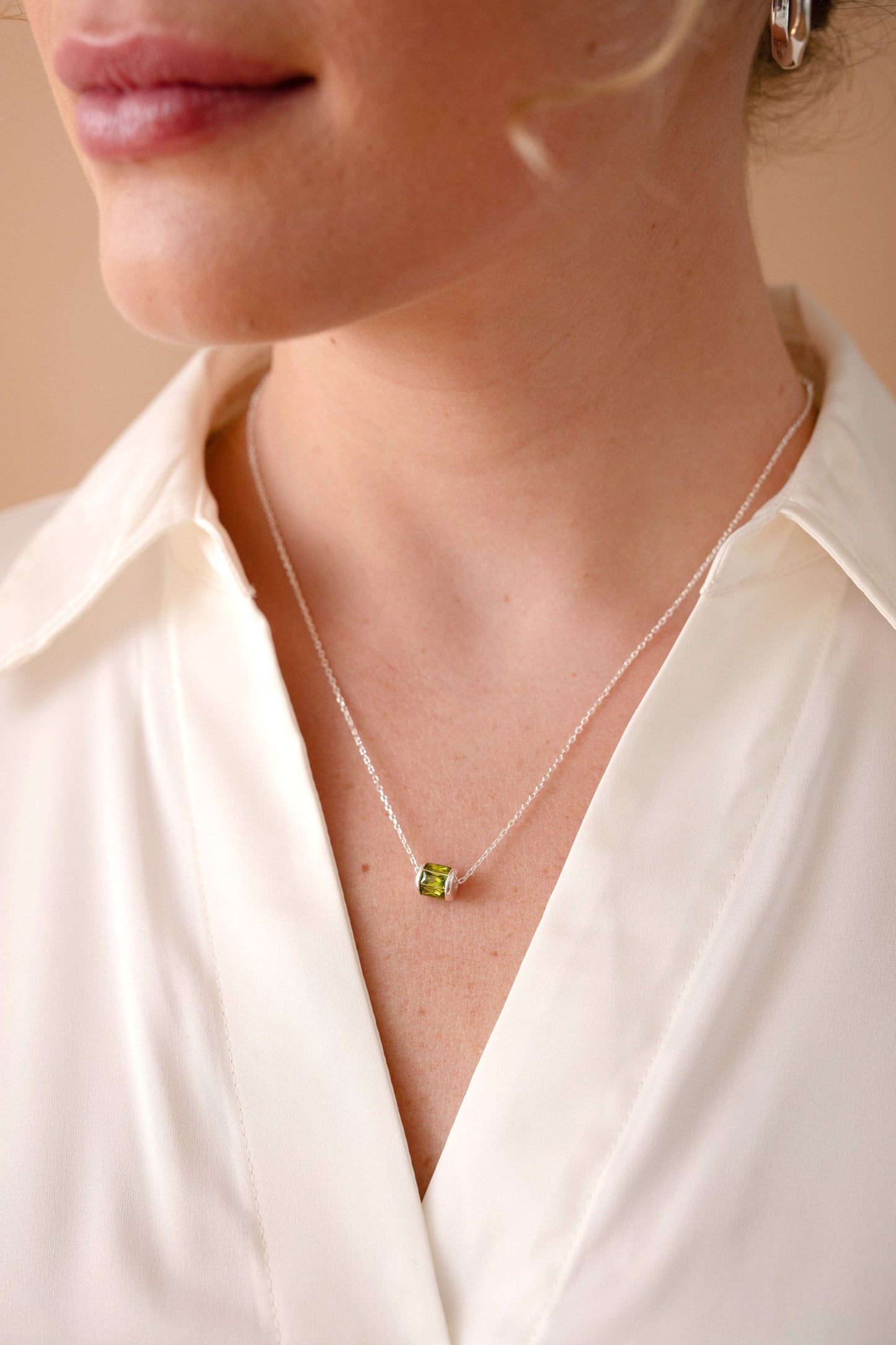 August Birthstone Precious Pendant Necklace