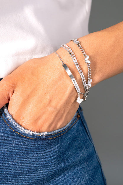 Double Strand Crystal Tennis Chain Bracelet
