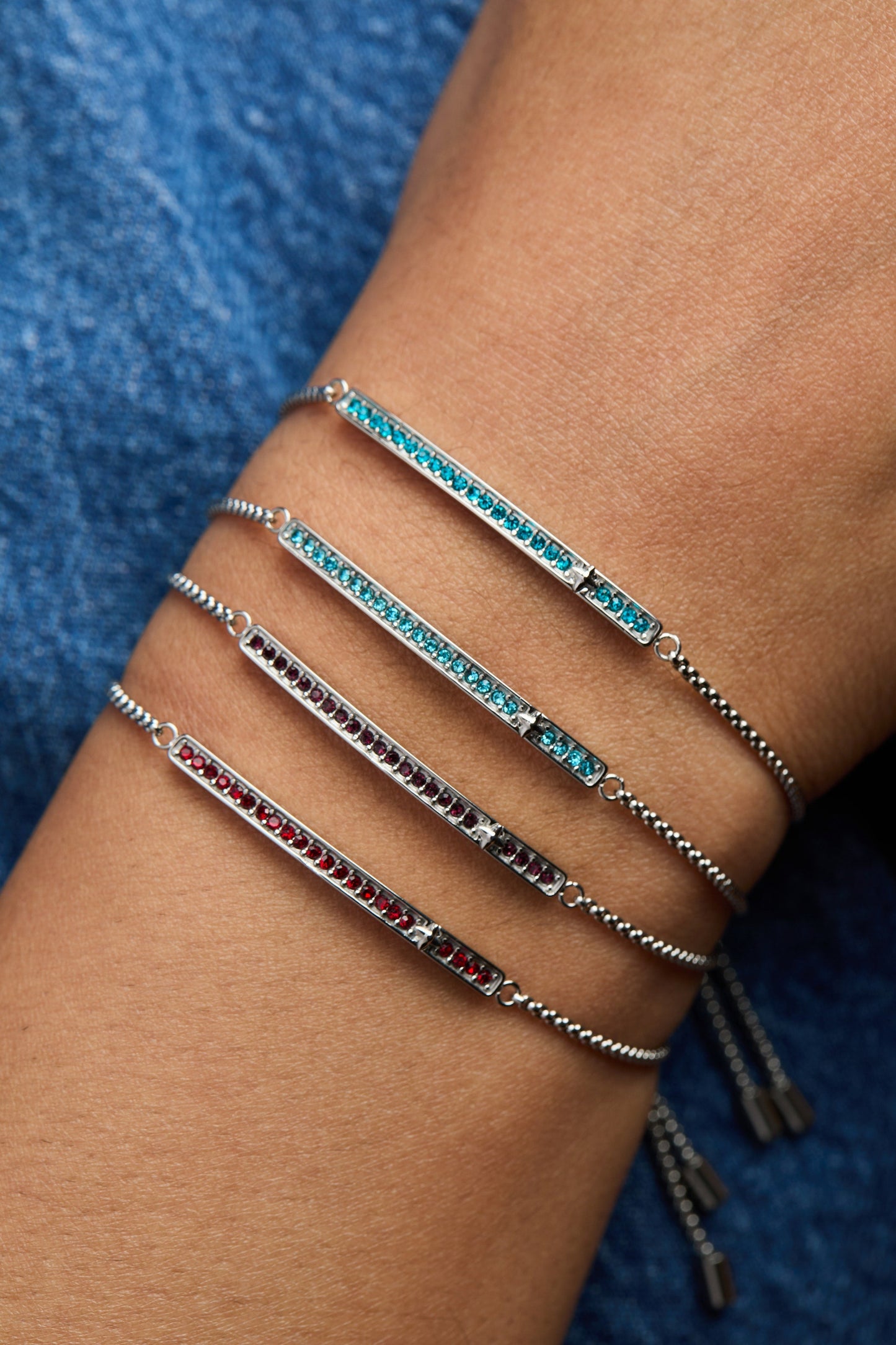 March Everyday Birthstone Pave Bolo Bracelet