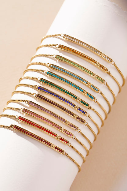 September Everyday Birthstone Pave Bolo Bracelet