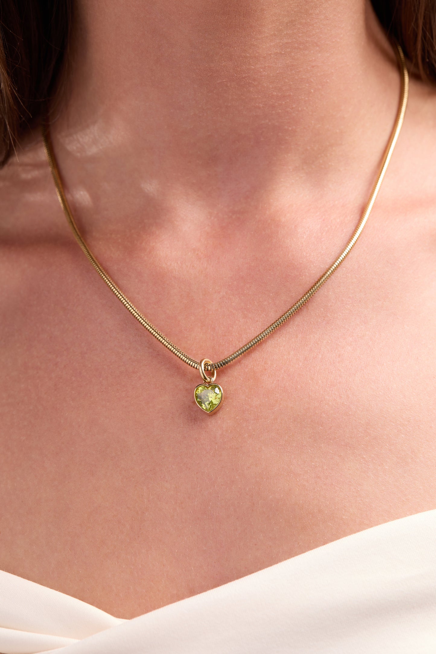 August 'Radiance' Heart Birthstone Charm