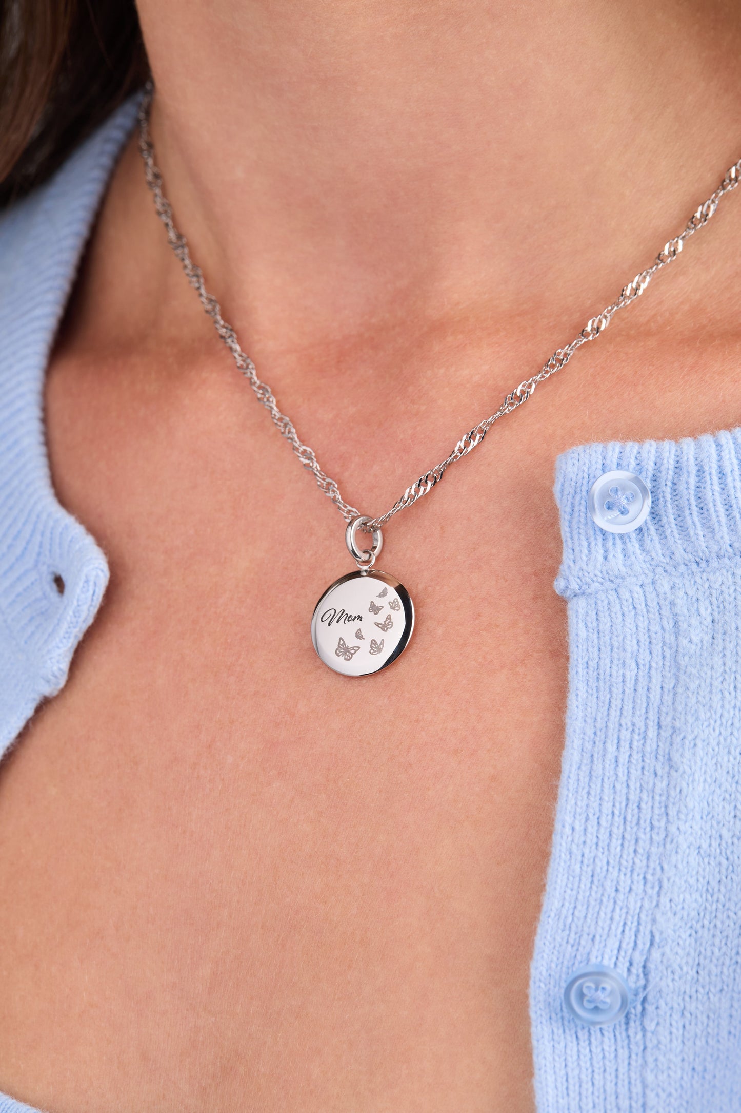 Mom Butterfly Disc Charm