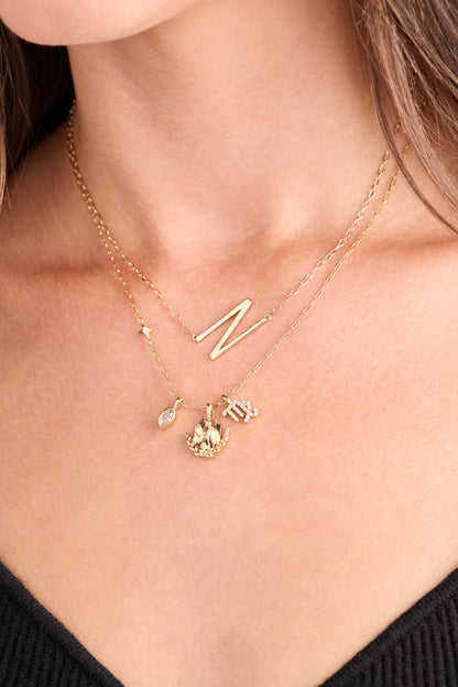 Virgo Zodiac Charm Cluster Necklace