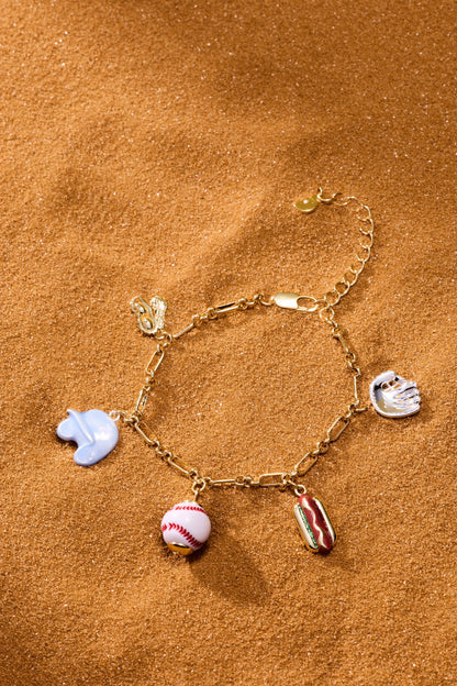 'Take Me Out to the Ballgame' Baseball Charm Bracelet