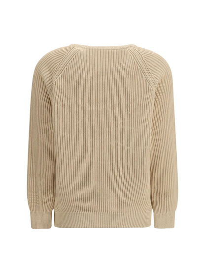 Pullover Ribbed Cotton Light Brown