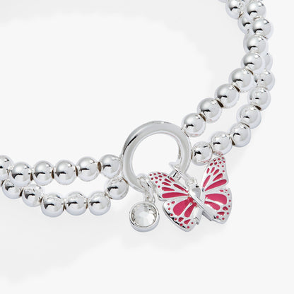 Breast Cancer Awareness Butterfly Stretch Bracelet
