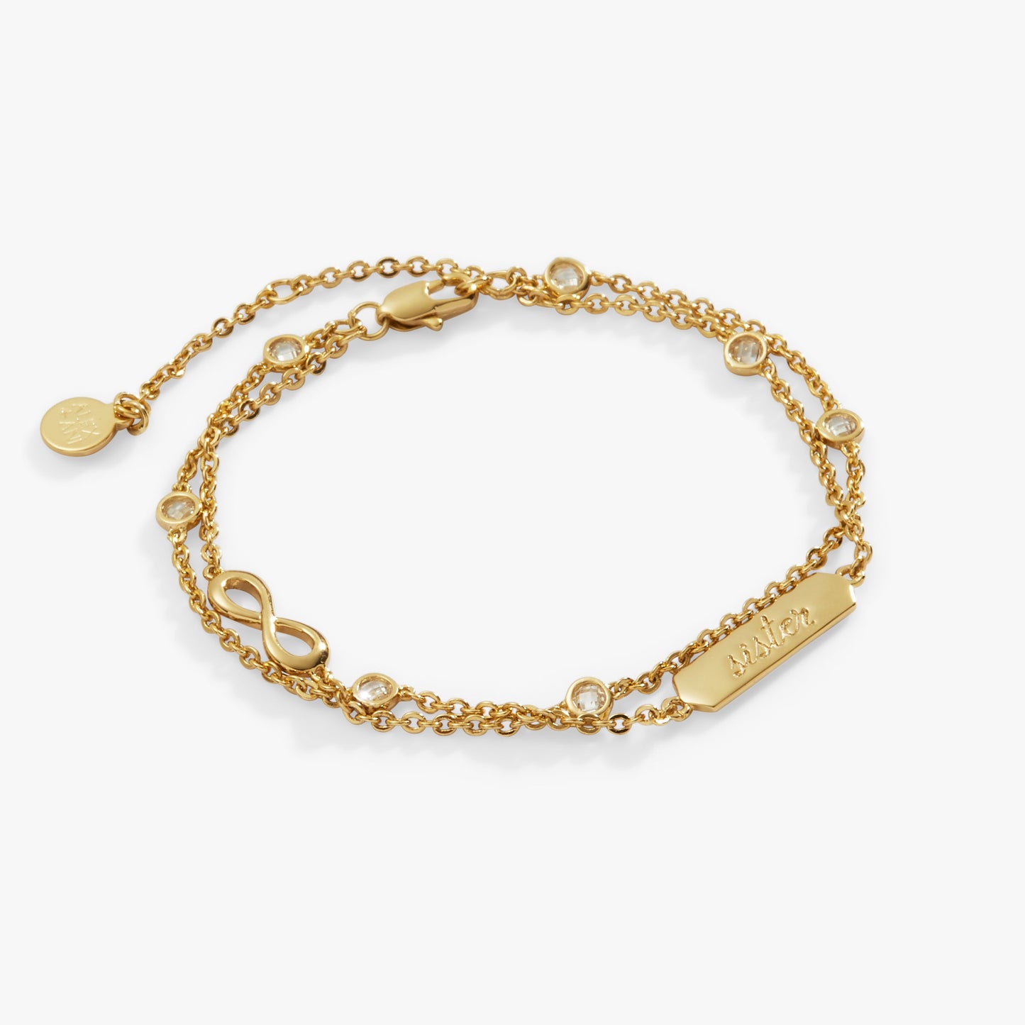 Sister Infinity Chain Double Strand Bracelet