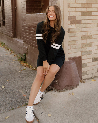 Varsity Sweater Dress - Black