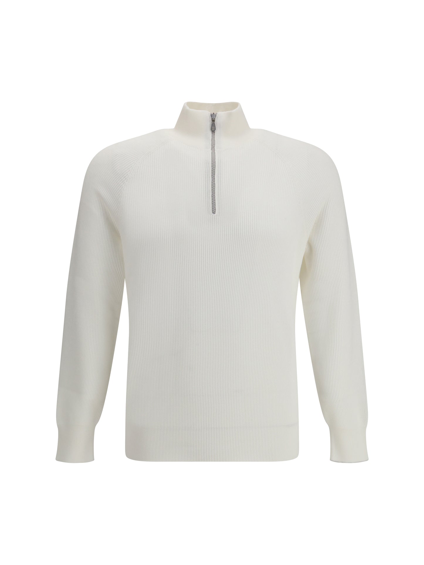 Cotton Sweater With High Neckline