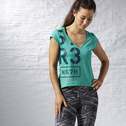 Reebok Women's One Series V Neck Ss Tee