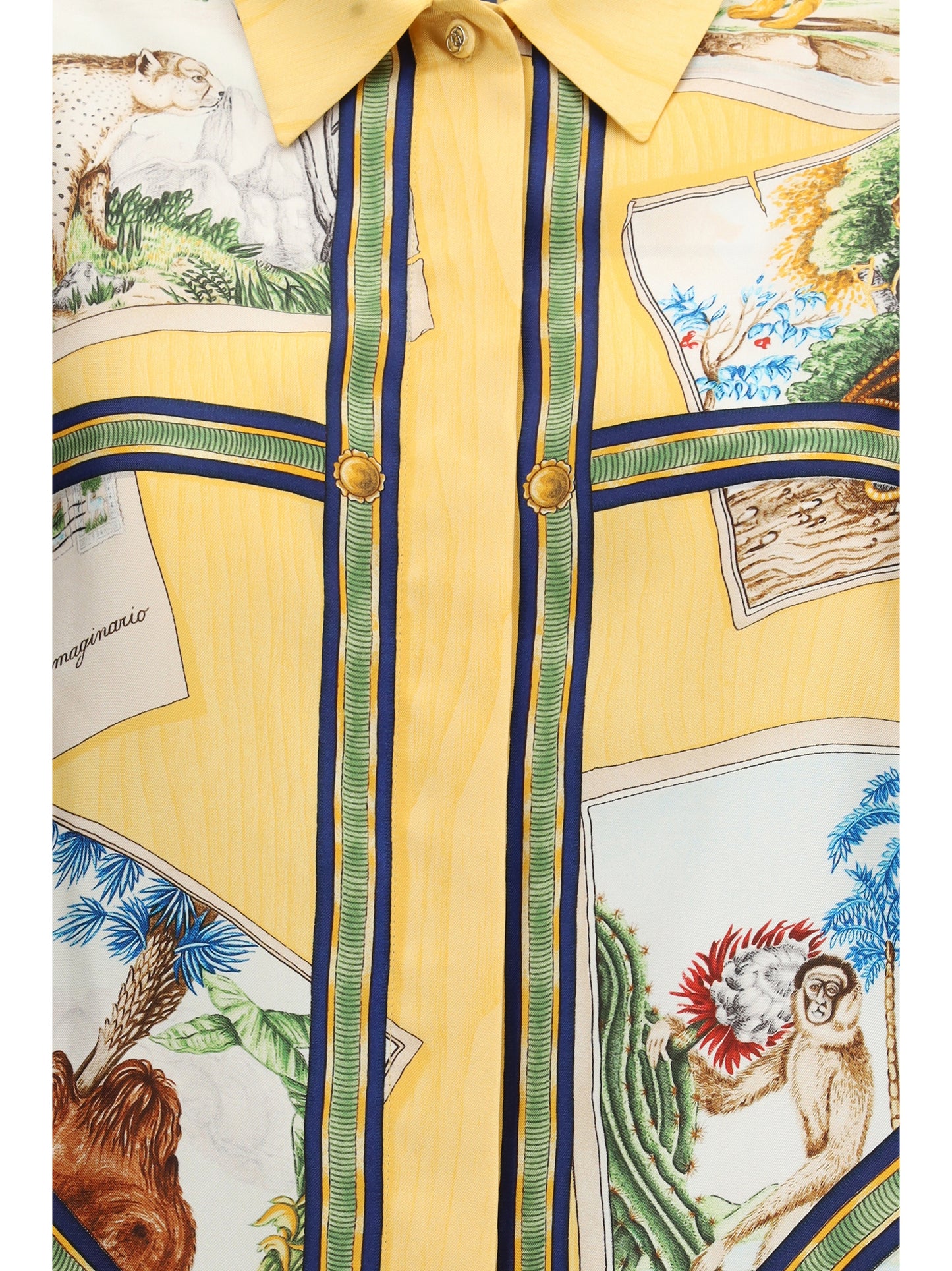 Shirt Silk Twill Yellow/Ivory