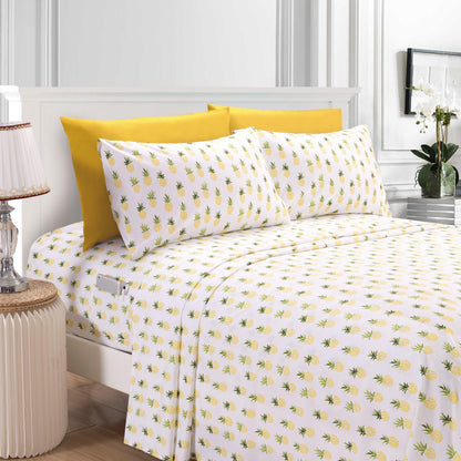 Elegant Comfort 6-Piece Tropical Pattern Bed Sheet Set - Soft as a Hotel Premium Quality