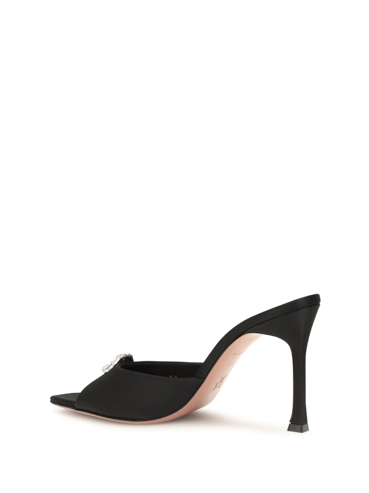 Mule Sandals Camelia Black Satin