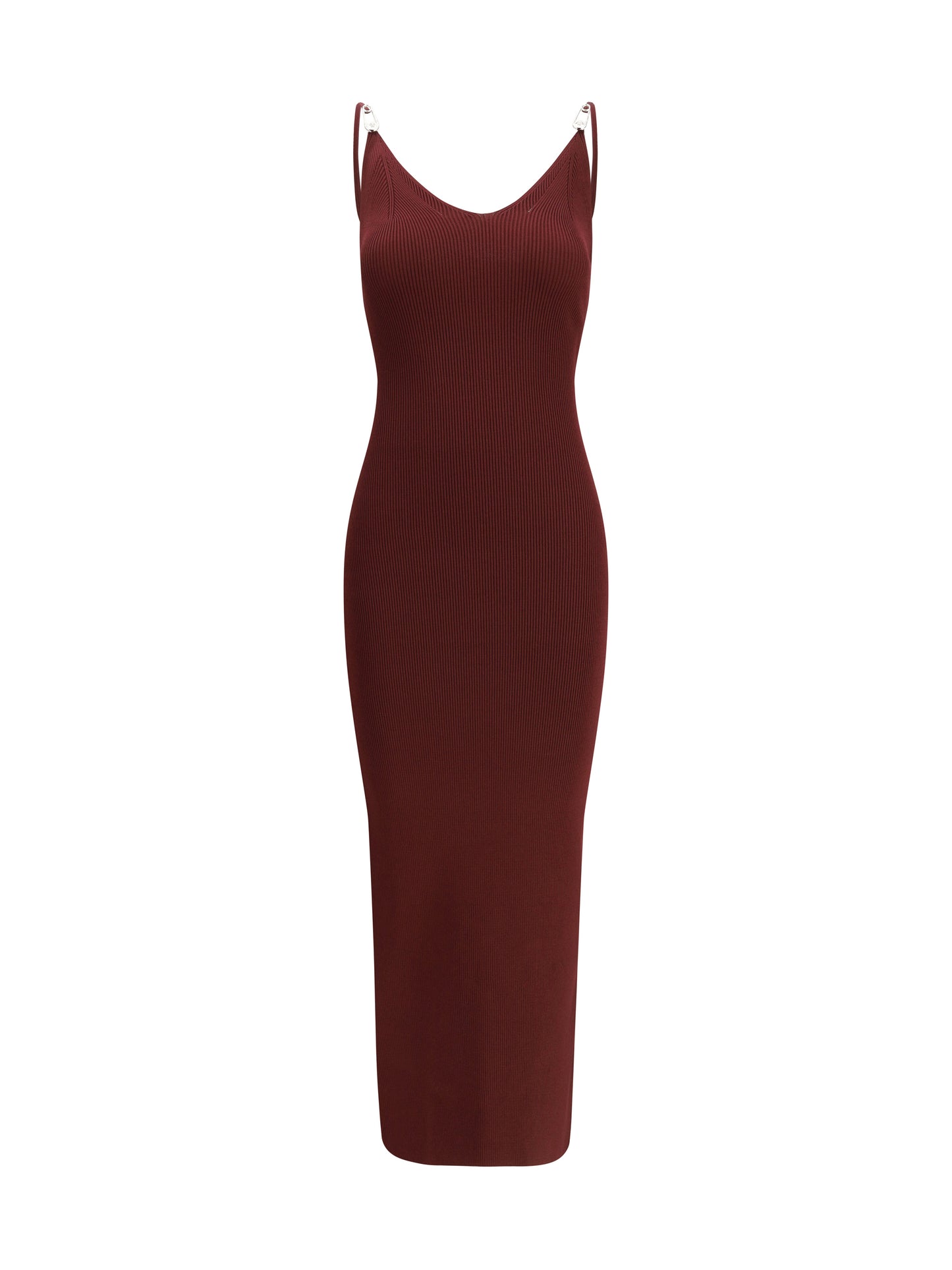 Slip Midi Dress Safety Pin Burgundy