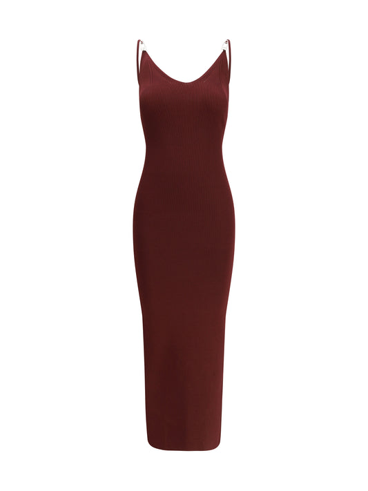Slip Midi Dress Safety Pin Burgundy
