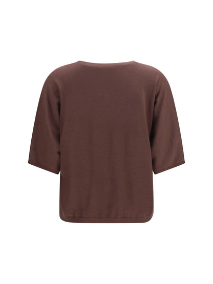 Short-Sleeve Cashmere and Silk Sweater