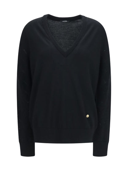 V-Neck Sweater, Black