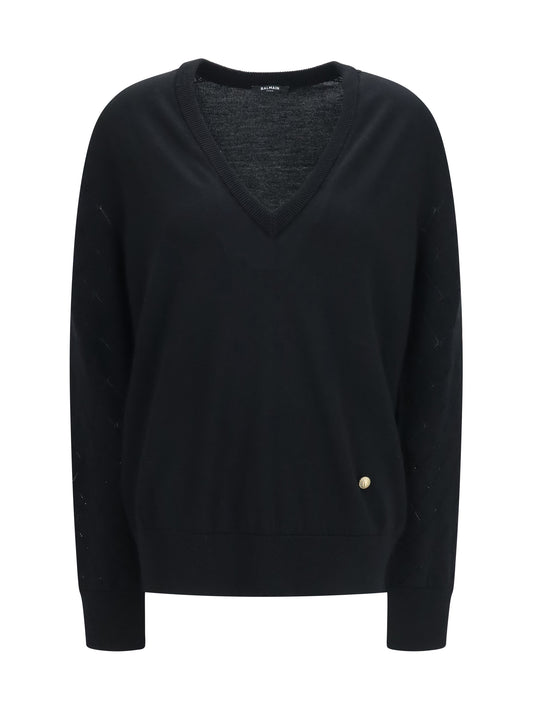 V-Neck Sweater, Black