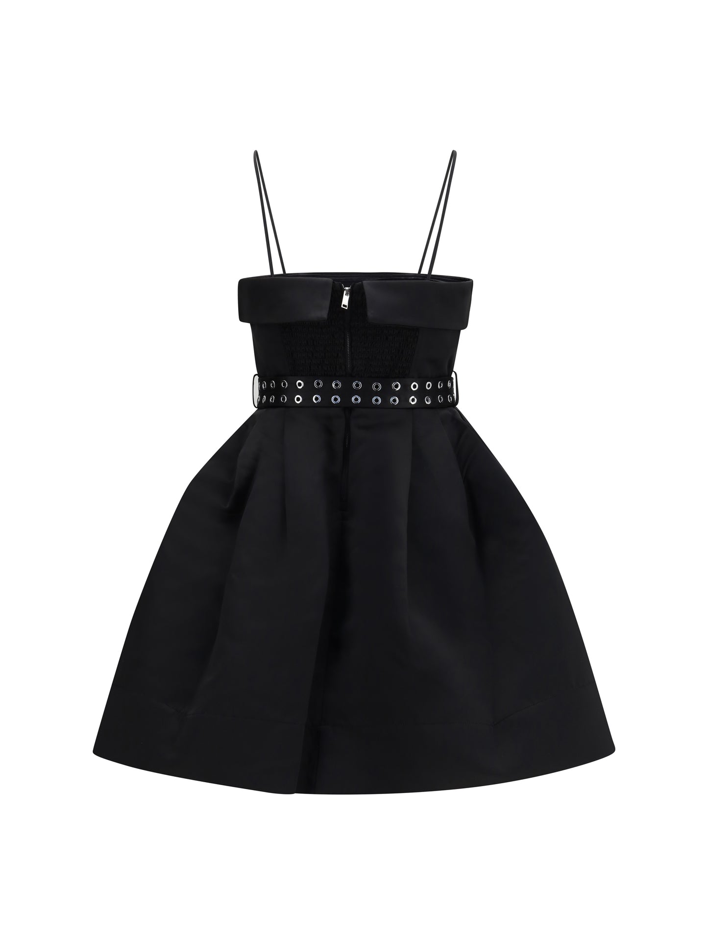 Dress Short Satin Full Skirt Black