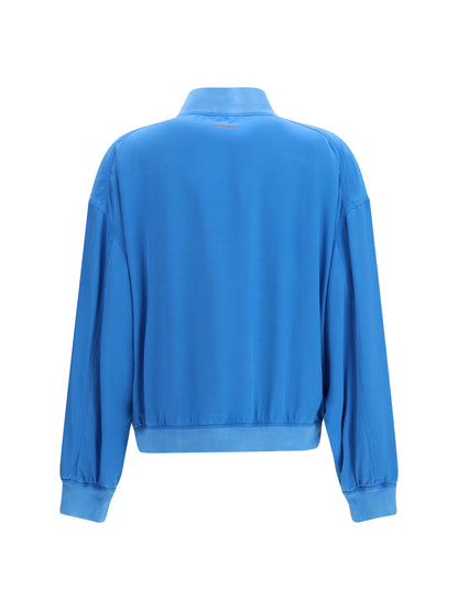 Bomber Jacket Silk Zipper Azure
