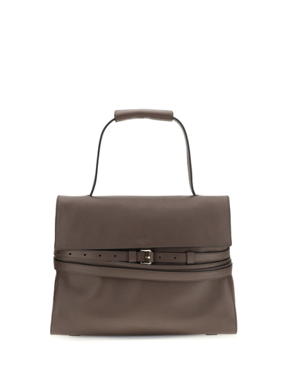 Handbag Tie Me Chocolate Calf Leather