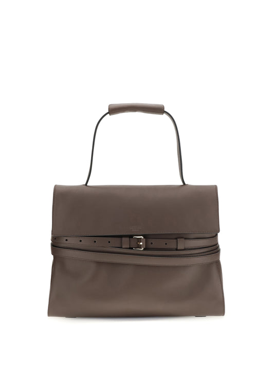 Handbag Tie Me Chocolate Calf Leather