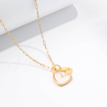 Mint & Lily Mother Of Pearl Heart Initial Necklace