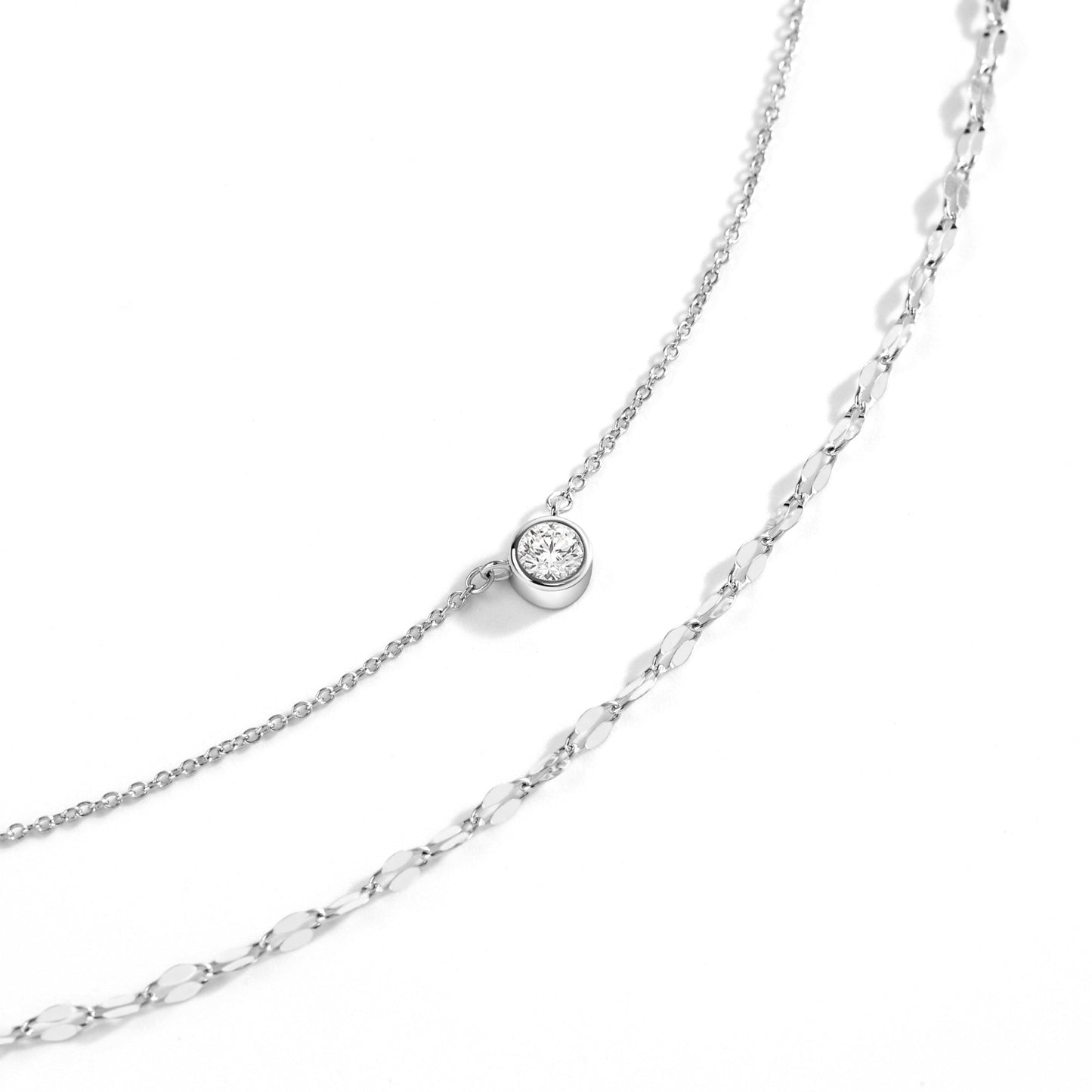 Mint & Lily Classic Bezel Necklace and Petal Chain Set