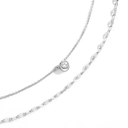 Mint & Lily Classic Bezel Necklace and Petal Chain Set