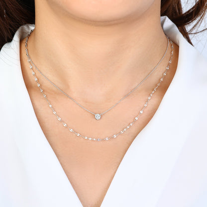 Mint & Lily Classic Bezel Necklace and Petal Chain Set