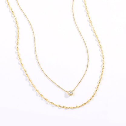 Mint & Lily Classic Bezel Necklace and Petal Chain Set