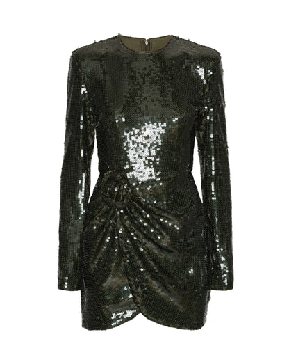 Mini Dress Sequinned Black Olive