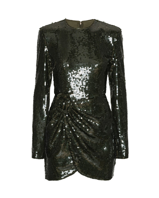Mini Dress Sequinned Black Olive
