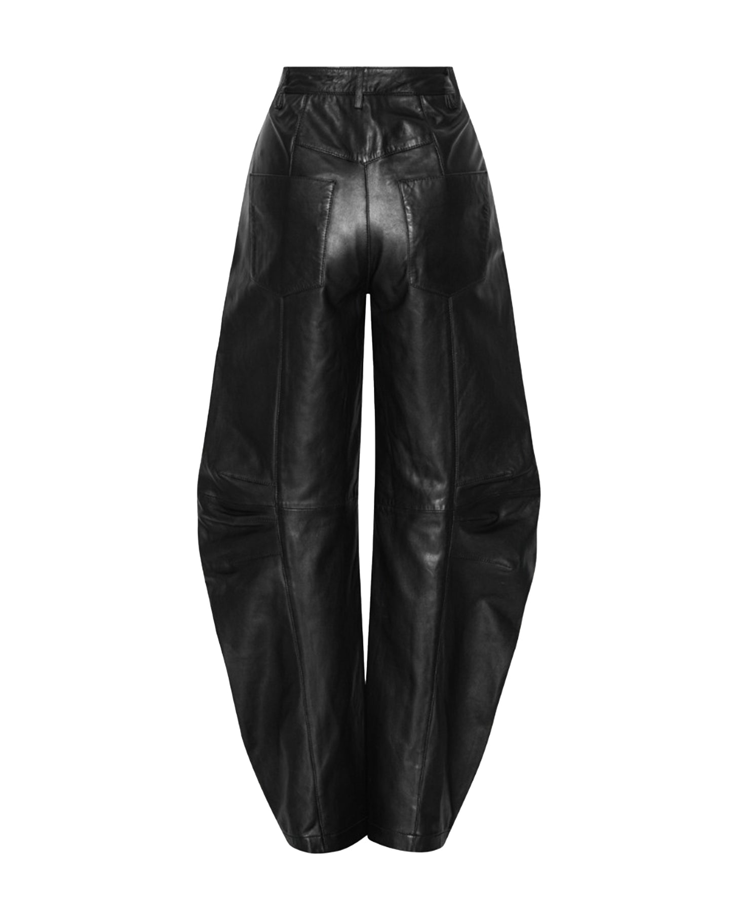 Leather Cargo Trousers Black