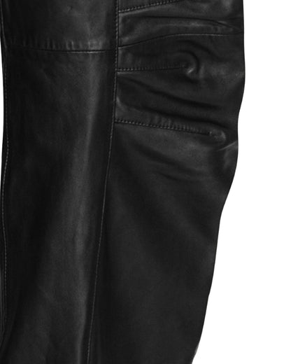 Leather Cargo Trousers Black