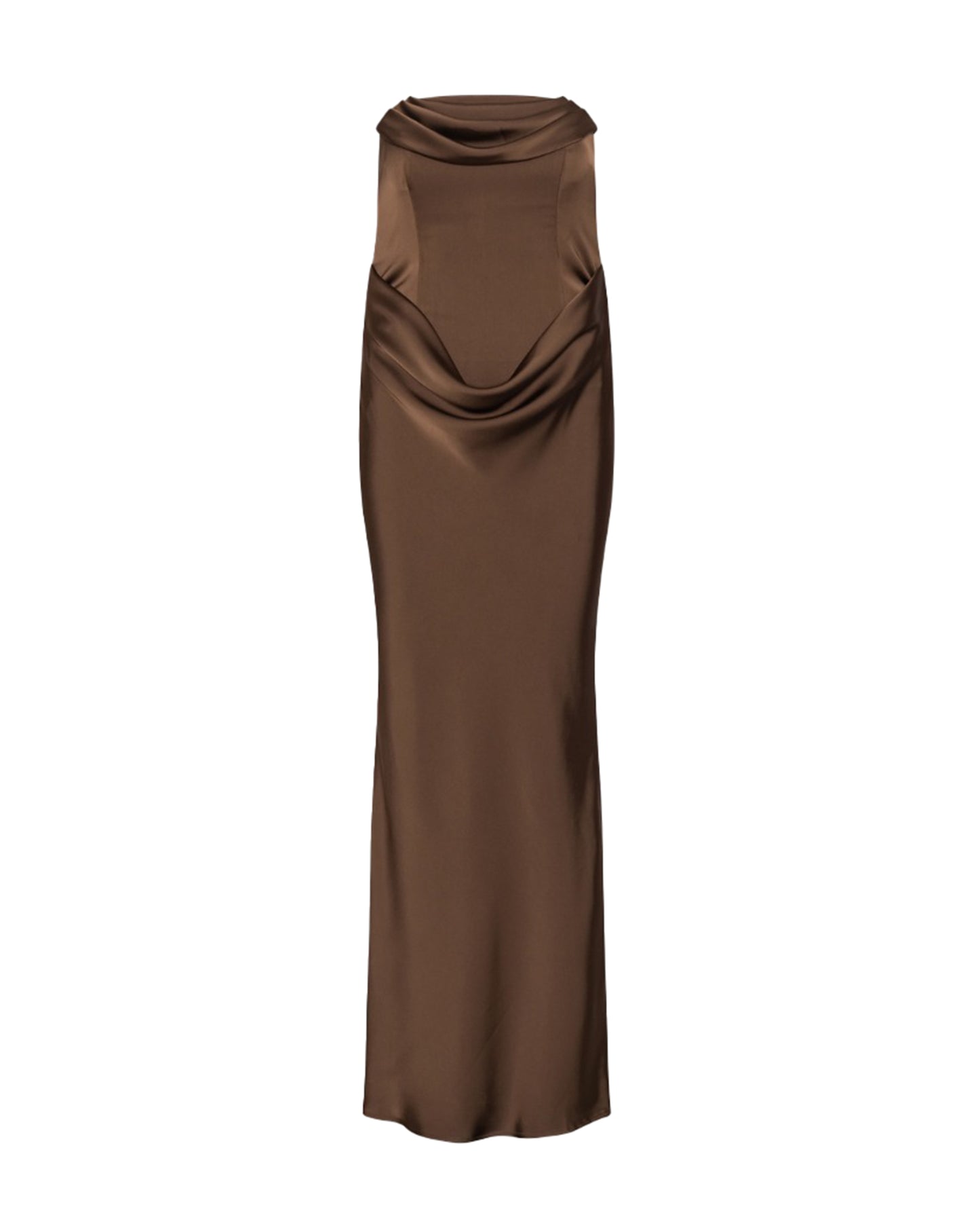 Long Corsage Dress Chicory Coffee