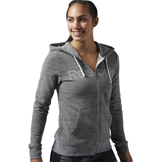 Reebok Women's Elements Full Zip Big Logo Hoody Sweaters