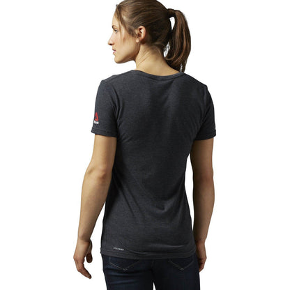 Reebok Women's UFC Ufan Tri-Blend V-Neck Tee