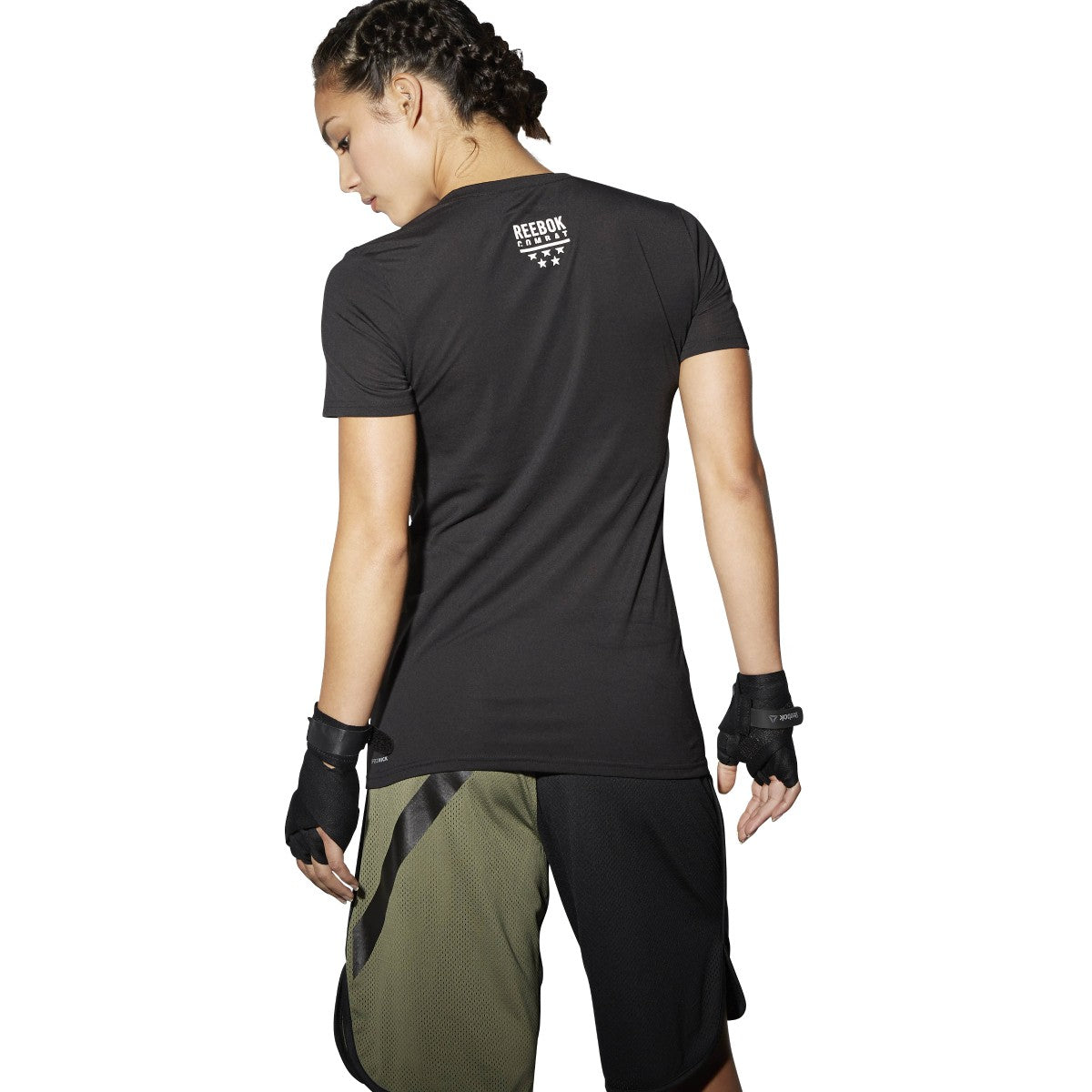 Reebok Women's Train Like A Fighter Perf Short Sleeve V Tee